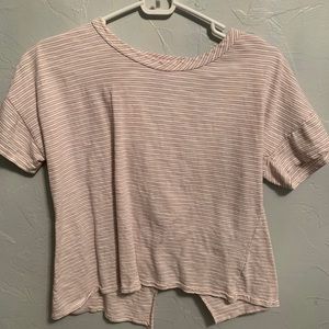 Striped Tee with a cross back